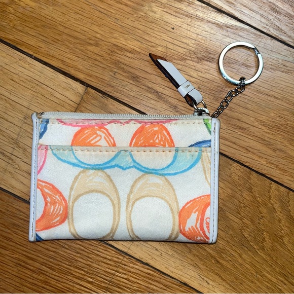 Y2K Coach Scribble Collection Colorful Logo Design Keychain Wallet J - Picture 6 of 9